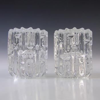 (image for) Sklo Union Rudolfova Hut Glass Candlesticks by Frantisek Vizner