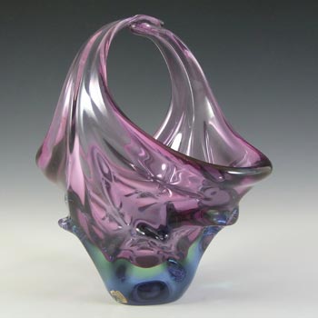 (image for) Skrdlovice #6448 Czech Purple & Blue Glass Bowl by Jan Beránek
