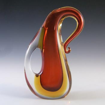 (image for) Murano / Venetian Brown & Amber Sommerso Glass Vase