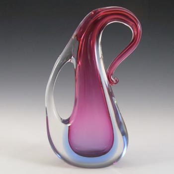 (image for) Murano / Venetian Pink & Blue Sommerso Glass Vase