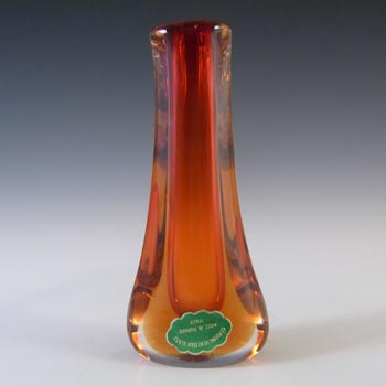(image for) LABELLED Murano/Venetian Orange & Amber Sommerso Glass Stem Vase
