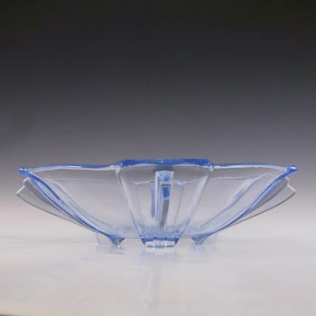 (image for) Stölzle Czech Art Deco 1930's Blue Glass Bowl #19280