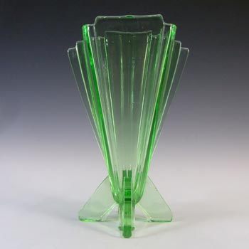 (image for) Stölzle #19249 Czech Art Deco Uranium Green Glass Vase