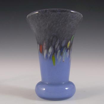 (image for) Vasart or Strathearn Blue & Grey Mottled Glass Vase V022