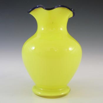 (image for) Czech Art Deco Vintage Yellow & Black Glass Tango Vase