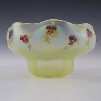 (image for) Victorian Vaseline/Uranium Enamelled Green Glass Bowl