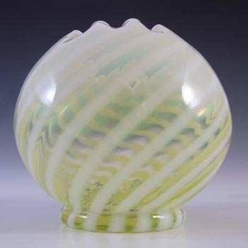 (image for) Victorian Antique Vaseline/Uranium Opalescent Glass Rose Bowl/Vase