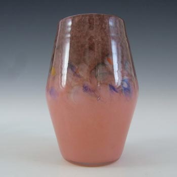 (image for) Vasart or Strathearn Pink & Grey Mottled Glass Vase V017