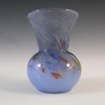 (image for) Vasart or Strathearn Blue Mottled Glass Vase V029