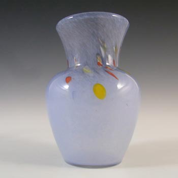 (image for) Vasart or Strathearn Vintage Blue Mottled Glass Vase V037