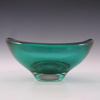 (image for) Whitefriars #9515 Cased Green Glass Oval Bowl
