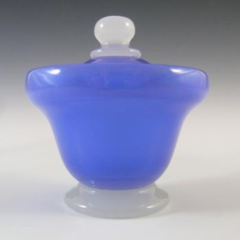 (image for) Stevens + Williams Stourbridge Alabaster Blue Glass Pot / Bowl