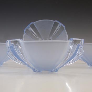 (image for) Stölzle Set of 4 x Czech Art Deco Blue Glass Bowls #19250