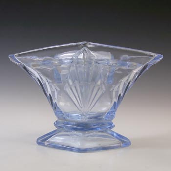 (image for) Bagley #3180 Art Deco Vintage Blue Glass 'Spinette' Vase