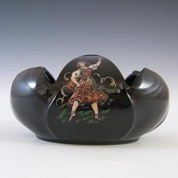 (image for) Bagley #3169 Art Deco Black Glass 'Tulip' Posy Bowl