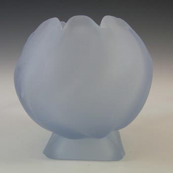 (image for) Bagley #3061 Art Deco Frosted Blue Glass 'Equinox' Posy Vase