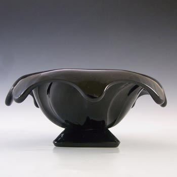 (image for) Bagley #3061 Art Deco Jetique Black Glass 'Equinox' Posy Bowl