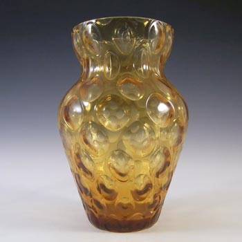 (image for) Borske Sklo Vintage Amber Glass Optical 'Olives' Vase