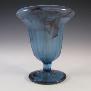 (image for) Davidson #294 British Art Deco Blue Cloud Glass Vase