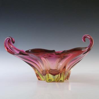 (image for) Cristallo Venezia CCC Murano Pink & Amber Sommerso Glass Bowl