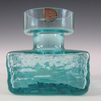 (image for) Dartington #FT98 Frank Thrower Kingfisher Blue Glass Bark Vase