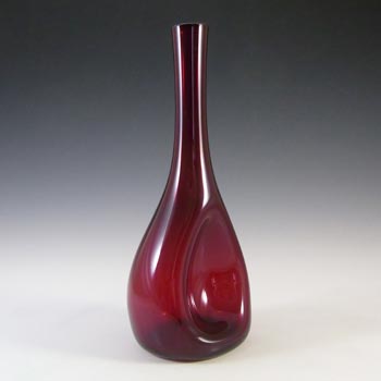 (image for) Elme Scandinavian Vintage Red Glass Vase by Gunnar Ander