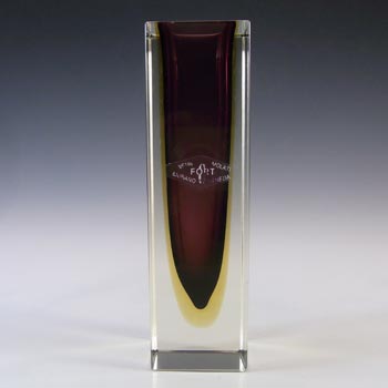 LABELLED Vetri Molati / Gino Fort Murano Faceted Sommerso Glass Vase