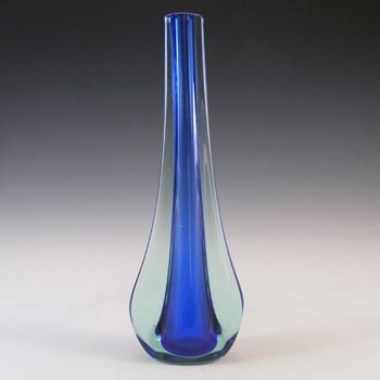 (image for) Galliano Ferro Murano Blue Sommerso Glass Vintage Stem Vase