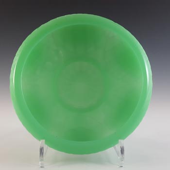 (image for) Jobling #9000 Art Deco Uranium Jade Glass Oyster Shell Bowl