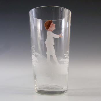 (image for) Mary Gregory Victorian Hand Enamelled Vintage Glass Tumbler