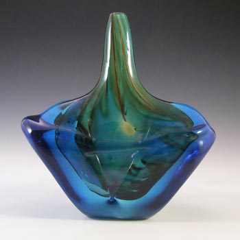 (image for) Mdina 'Tiger' Maltese Glass 'Fish' / 'Axe Head' Vase - Signed 1978