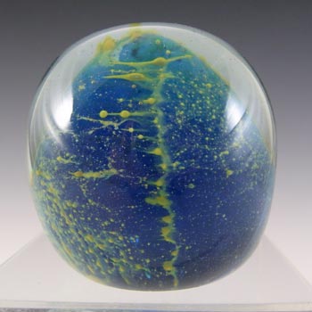 (image for) Mdina 'Blue Summer' Maltese Vintage Glass Paperweight - Signed