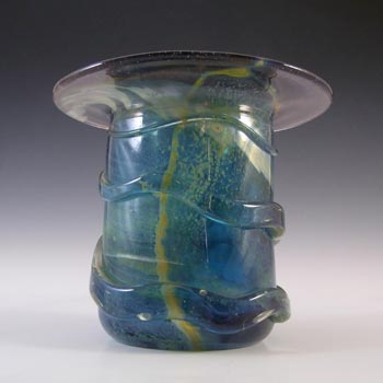 Mdina Maltese Purple & Blue Glass Vintage 'Top Hat' Vase