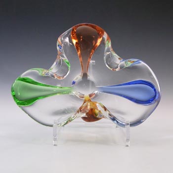 Mstisov Mid-Century Czech Glass Rhapsody Bowl by Frantisek Zemek
