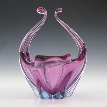 (image for) Murano / Venetian Purple & Blue Cased Glass Sculpture Bowl