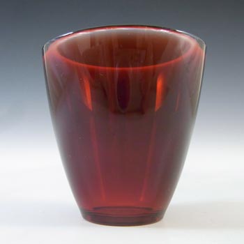 (image for) MARKED Orrefors Sven Palmqvist Small Red Glass Fuga Vase