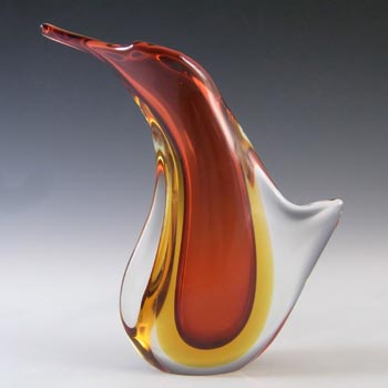 (image for) Murano / Venetian Vintage Amber Sommerso Glass Vase