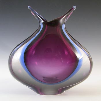 (image for) Murano / Venetian Purple & Blue Vintage Sommerso Glass Vase