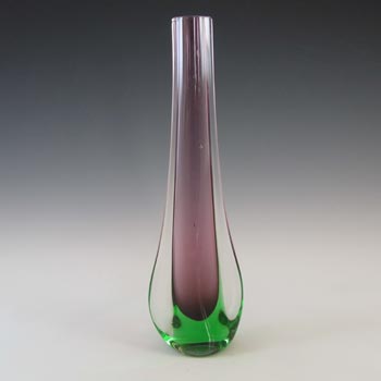 (image for) Galliano Ferro Murano Purple & Green Sommerso Glass Stem Vase