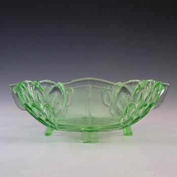 (image for) Stölzle Czech Art Deco Uranium Green Glass Bowl #19100