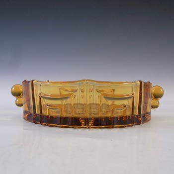 (image for) Stölzle Czech Vintage Art Deco 1930's Amber Glass Bowl
