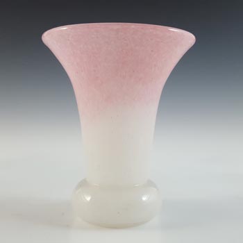 (image for) Vasart or Strathearn Pink & White Vintage Glass Vase V022