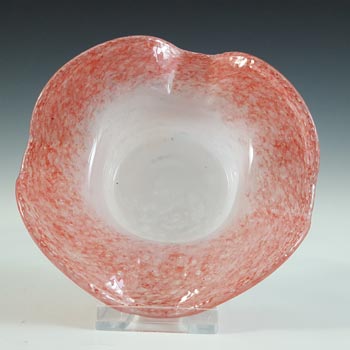(image for) SIGNED Vasart Pink & White Mottled Glass Bowl B043
