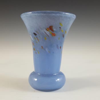 (image for) Vasart or Strathearn Blue Mottled Vintage Glass Vase V022