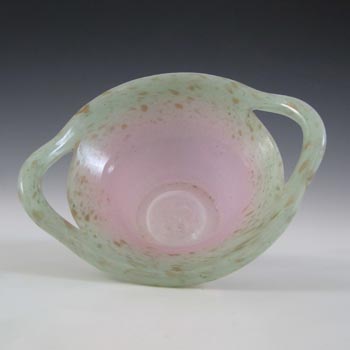 (image for) Vasart or Strathearn Pink & Green Mottled Glass Bowl B028