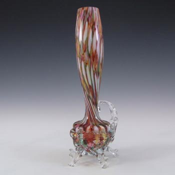 Welz Czech / Bohemian Honeycomb Spatter Glass Vase