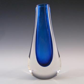 Whitefriars #9571 Cased Blue Glass Teardrop Vase