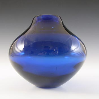 (image for) Whitefriars #9586 Optical Ribbed Blue Glass Vase