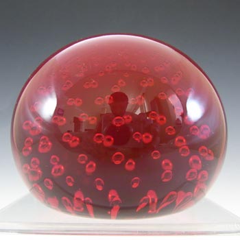 (image for) Whitefriars #9308 Ruby Red Glass Controlled Bubble Paperweight