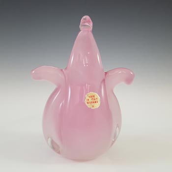(image for) Murano Alabastro Pink & White Glass Vintage Organic Vase